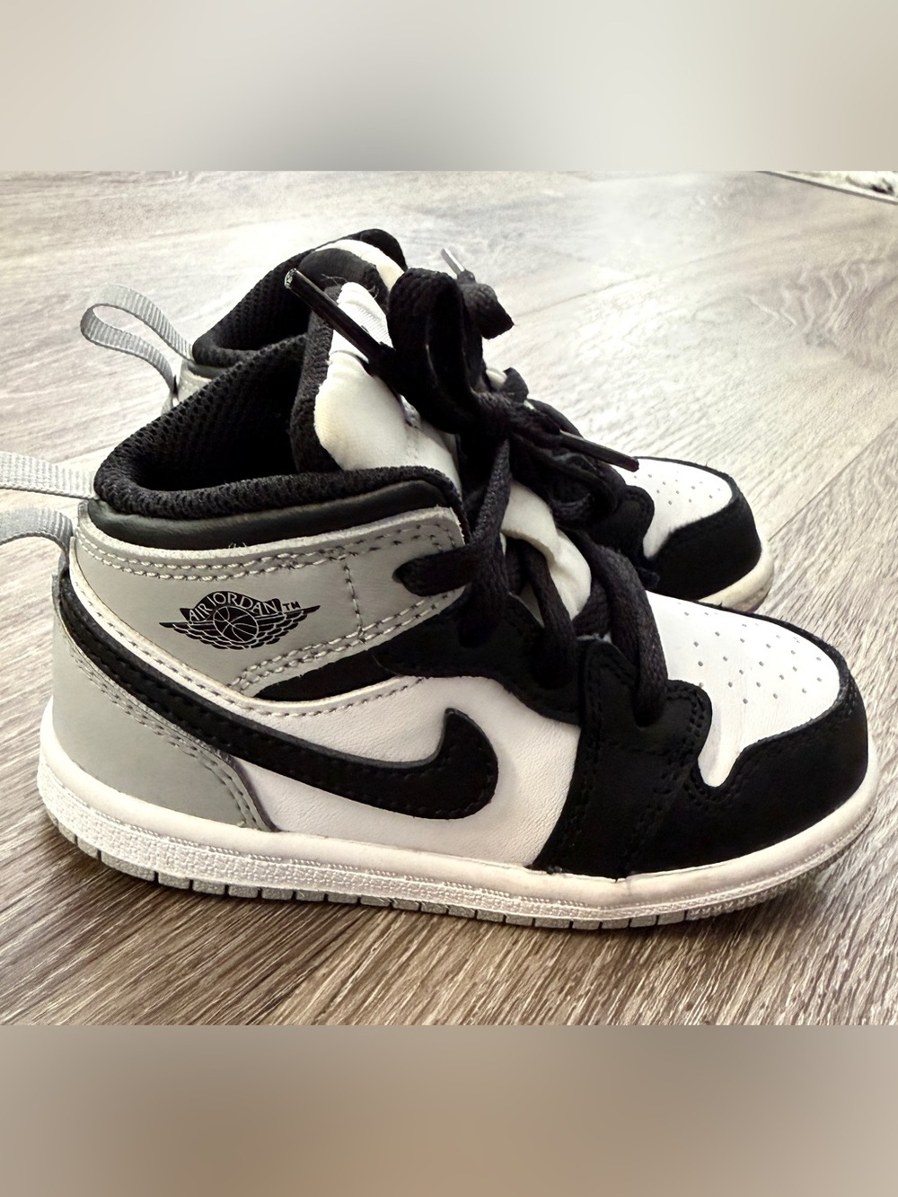 Nike Air Jordan 1 Mid SE Toddler Shoes Panda Elephant Off-Noir White FB9912-001